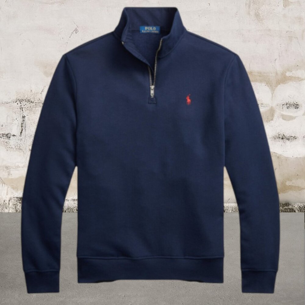 Polo Ralph Lauren Men's Navy 1/4-Zip Mockneck Top Size 2XL Tall
